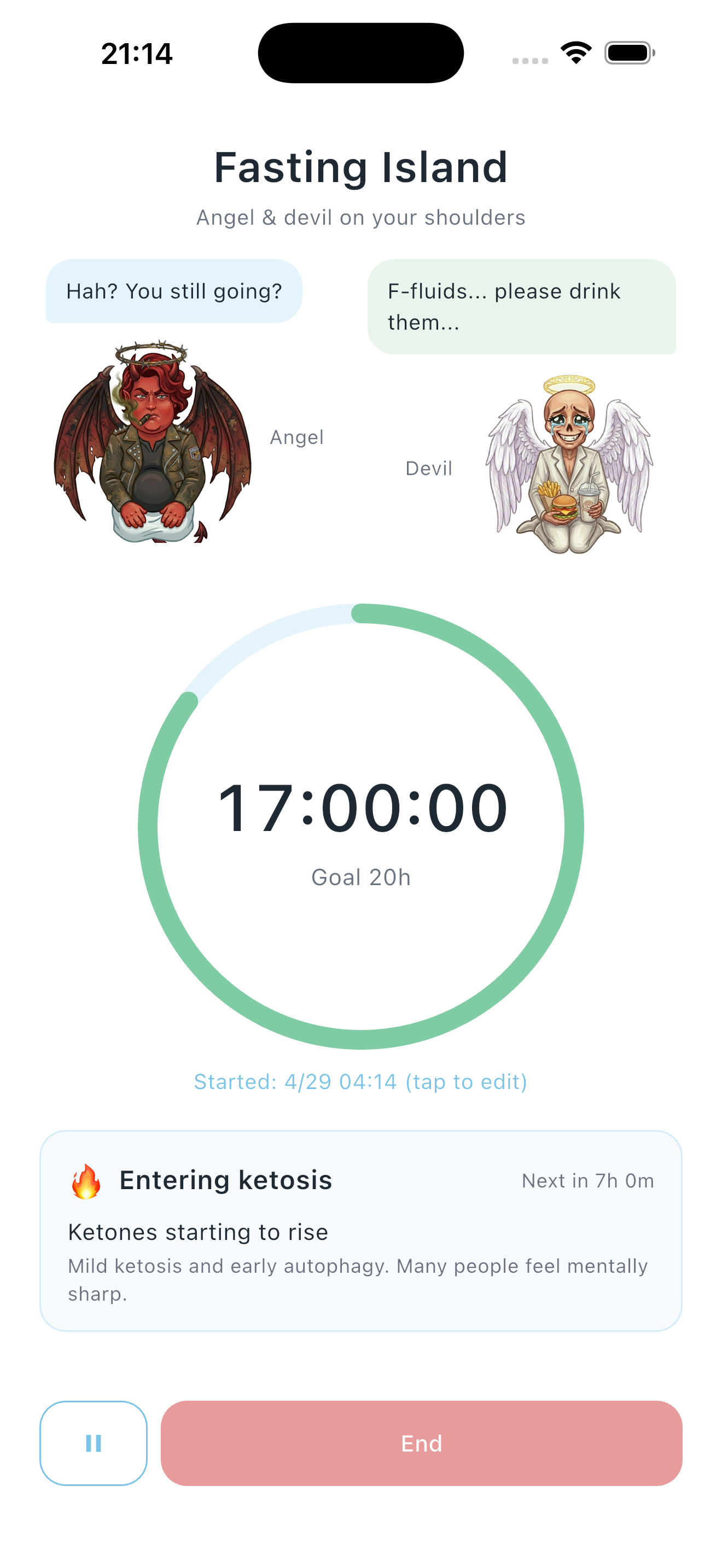 Fasting Island - Character flip