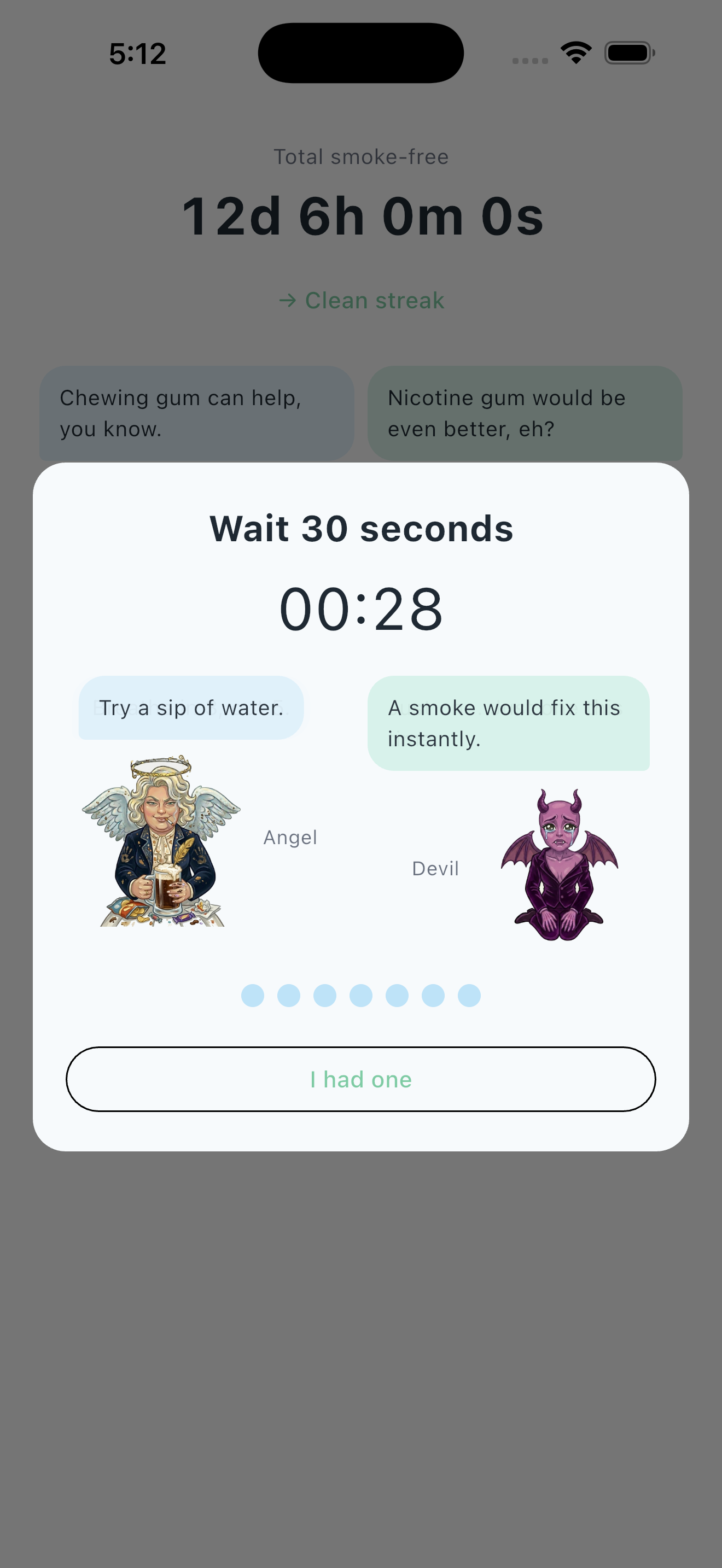 Quit Smoking: Angel & Devil - Urge modal