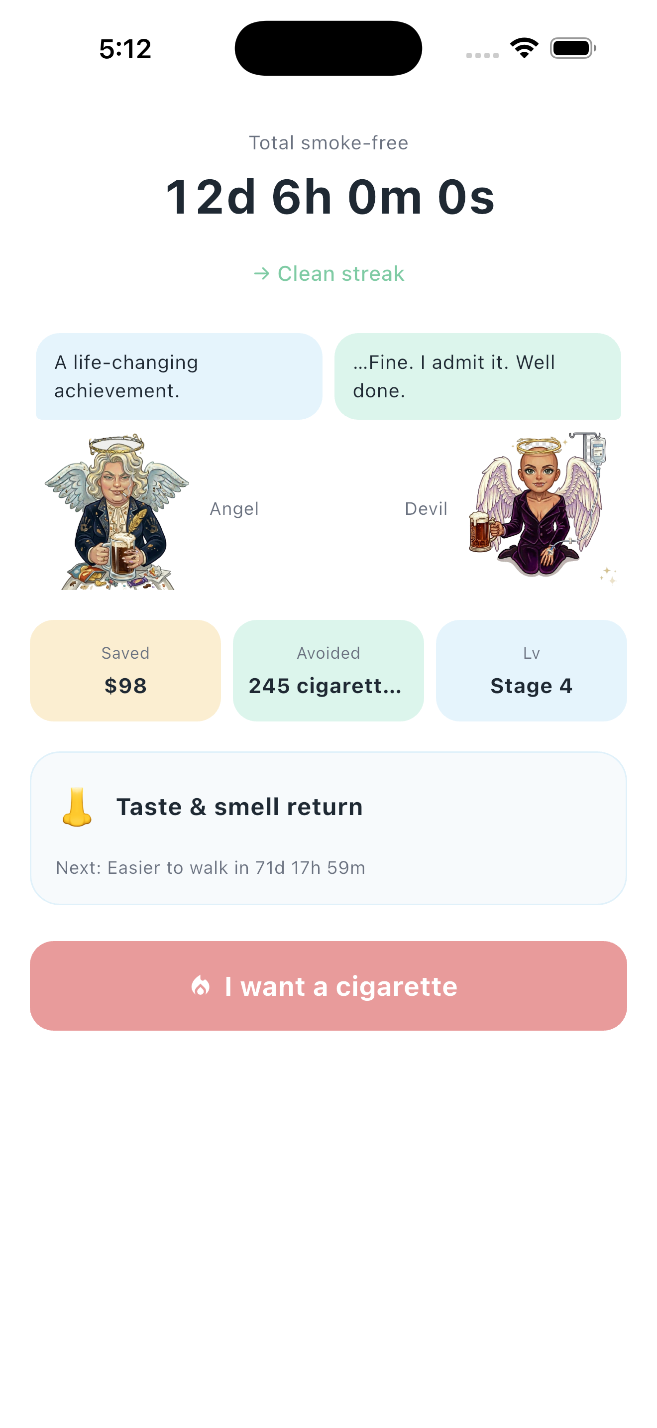 Quit Smoking: Angel & Devil - Character flip
